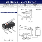Mini Micro Limit Switch C NO NC 3 Pins PCB Terminals SPDT 1A 125V Roller Arc Lever Snap Action Push Micro Mouse Switches