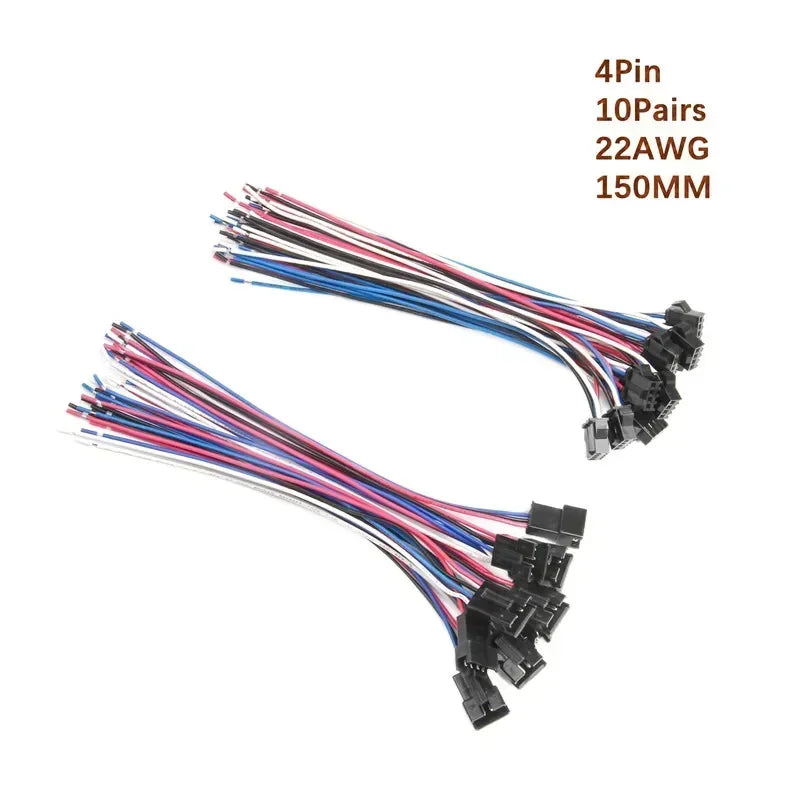 5/10 Pairs JST SM 2.54mm Pin Connector Set Male to Female Electrical Cable Wire Connector for DIY Projects 2P to 9P