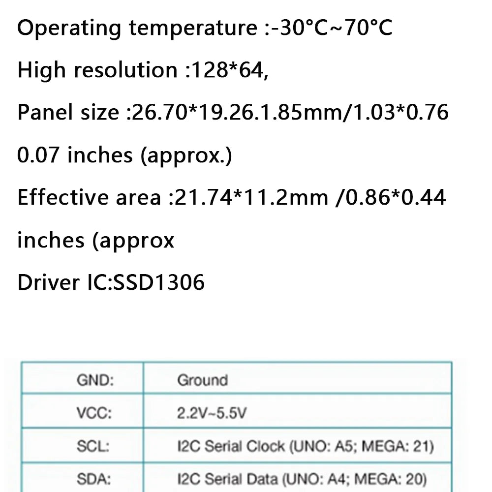 1-10pcs  0.96 inch oled IIC Serial White OLED Display Module 128X64 I2C SSD1306 12864 LCD Screen Board For Arduino