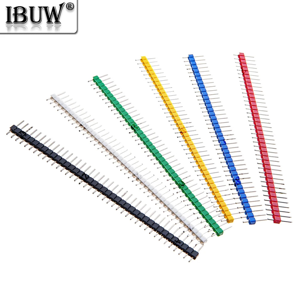 10PCS 1X40P 2.54mm Single Row Male Header Connector PCB Pin Strip Breakable Pin Header for Arduino Yellow Red White Black 2.54mm