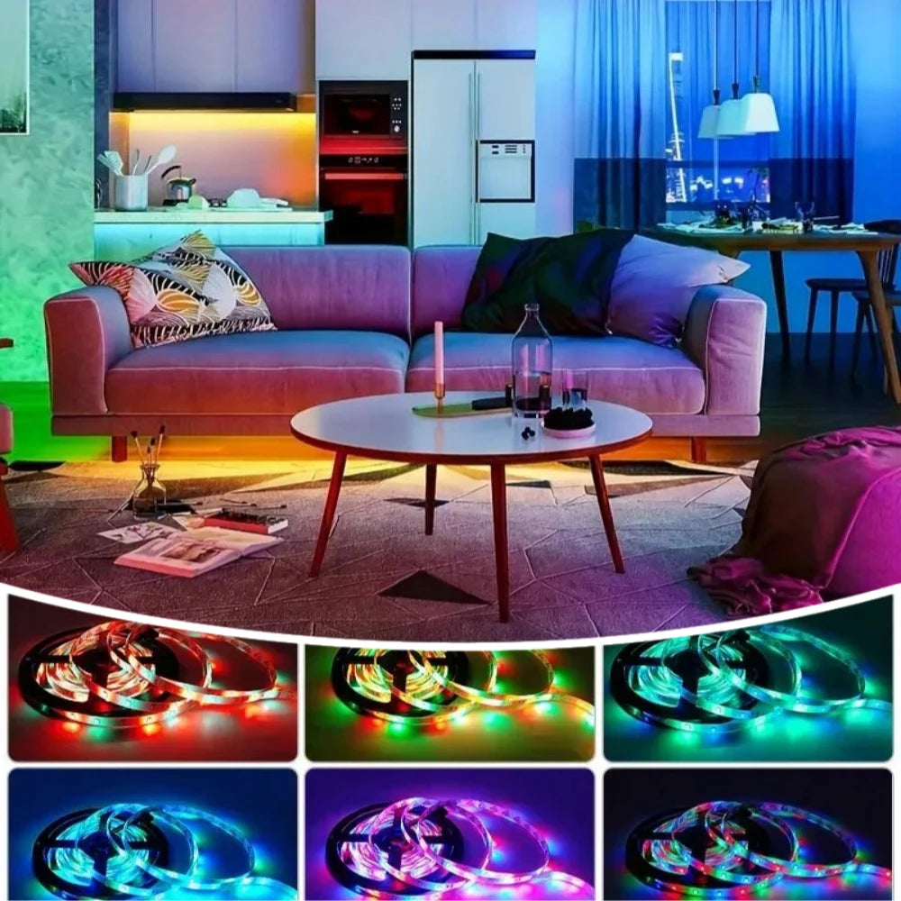 DC 5V 5050 RGB Strip LED Light Battery Powed Waterproof Ribbon Tape Stable Led Strips Indoor Outdoor Decoration Remote Control
