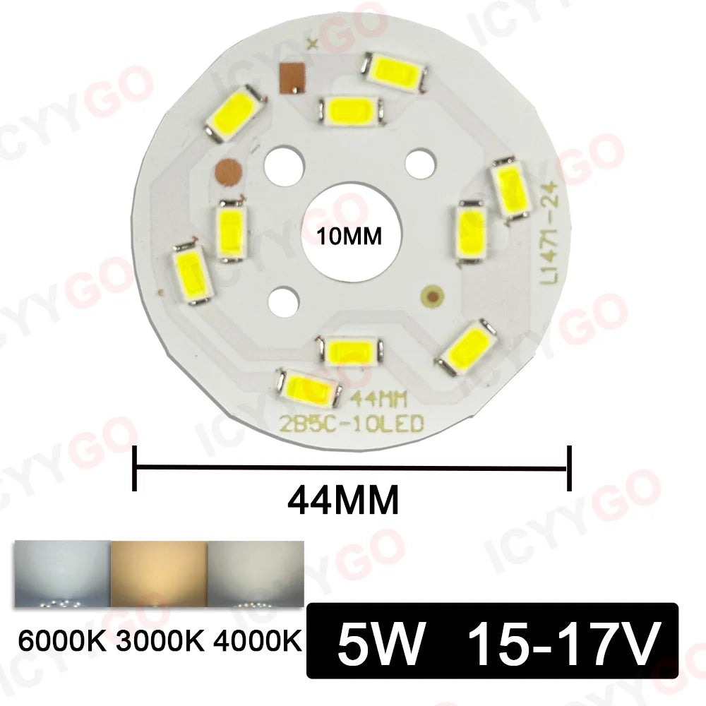 10PCS 9W 7W 5W 3W 2W SMD 5730 LED PCB Light Source Aluminum Light Board 20mm 23mm 50mm Mini LED Bulb Replacement Light Board