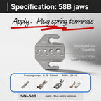 Ratchet Quick-Change Crimping Pliers SN-68 with 6 Jaws for Automotive Terminals, Dupont Terminals, Wire Crimping Tool Kit