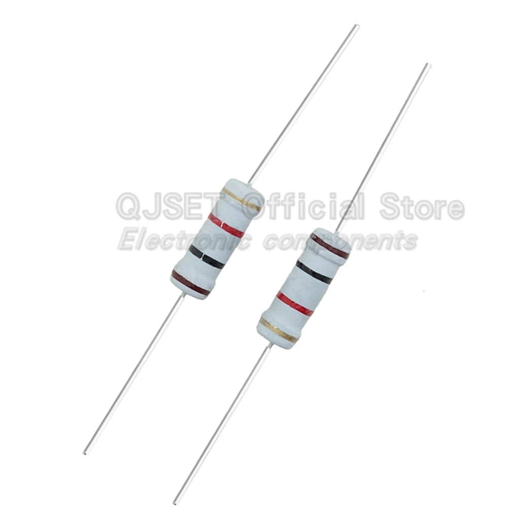 200pcs 2W Carbon Film Resistors 5% 4 Color Ring Resistors 10 47 100 470 Ohm 1K 4.7K 10K 47K 51k 100k 200k 470k 510k 910k 1M Ohm