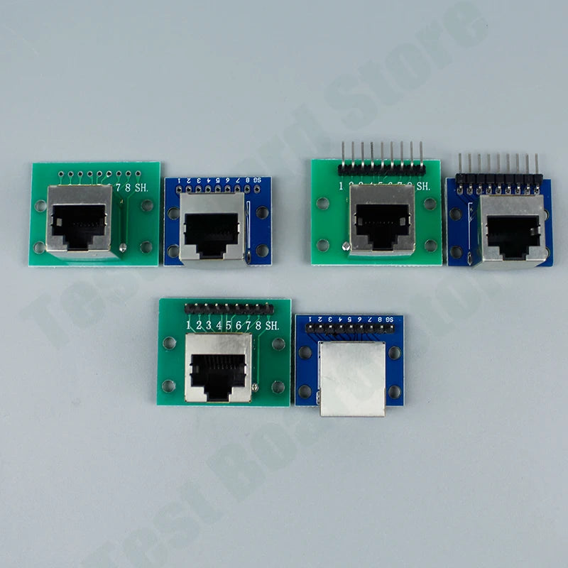1Pce RJ45 Ethernet Port 8P Vertical Horizontal Test Board Bent Pin Straight Pin Network Port Adapter Circuit Board Connector