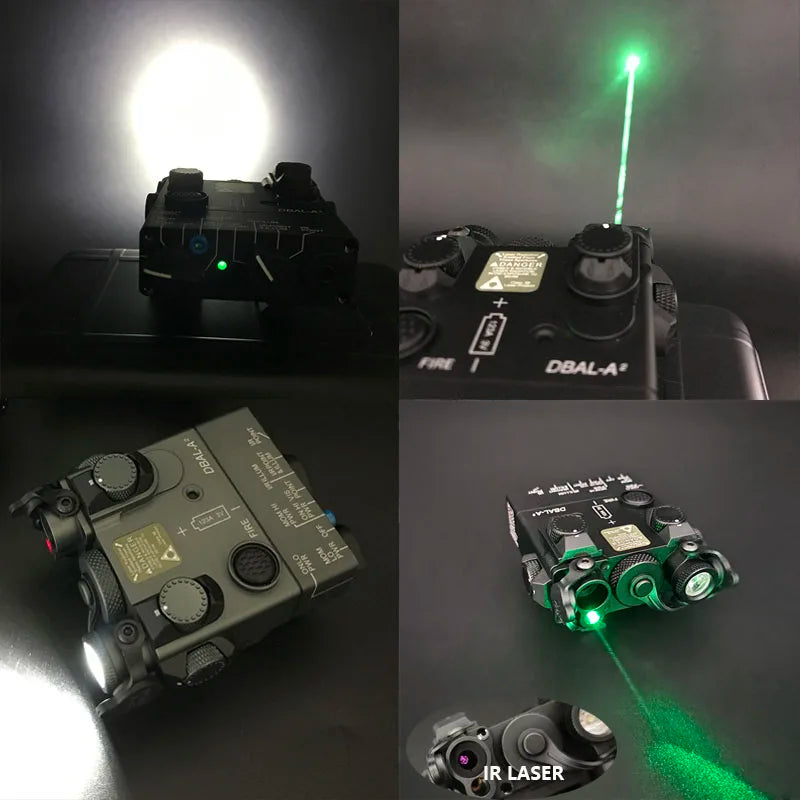 Sotac Full Metal DBAL-A2 Red Green Laser Sight Advance 2 Visible / IR Dual Beam Aiming PEQ-15 Otal Infrared Laser Light Airsoft