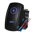 12V 24V Boat Trim Tabs Switch (ON)-OFF-(ON) Momentary Rocker Switch Waterproof Blue Light ON-OFF Toggle Switch With Harness