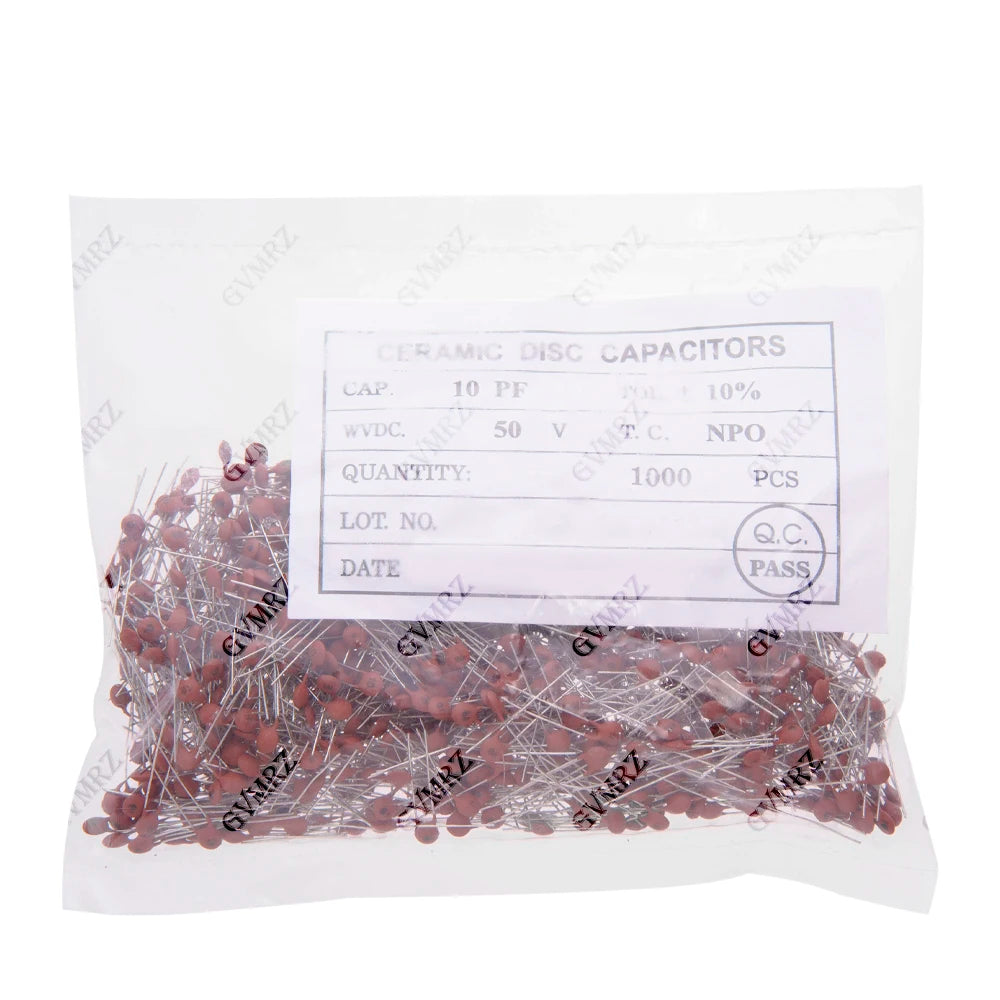100PCS/1000PCS 7PF 6PF 5PF 50V Ceramic Disc Capacitor Radial Lead Multiple Capacitance Options 1PF-100NF 10PF