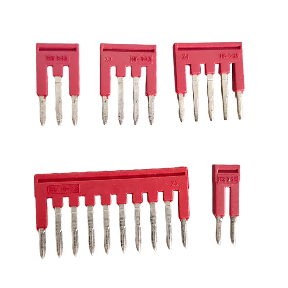 5Pcs FBS Series 3.5mm Jumper Bar DIN Rail Terminal Block Plug-in Bridge Connector for PT1.5 PTTB1.5 Terminal Accessories