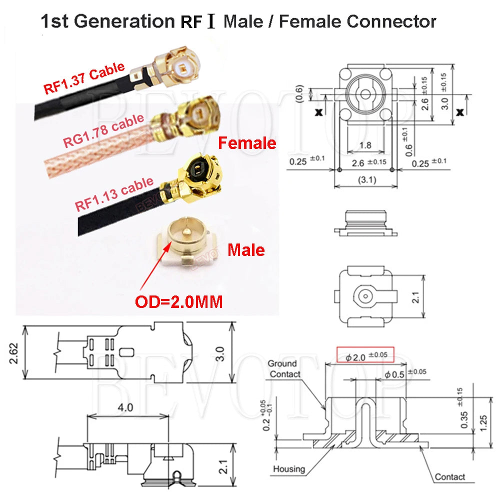10PCS/Lot U.FL IPX-1st/3rd/4th Compatible Male Plug WiFi Antenna Socket SMT PCB RF Coaxial WiFi Connector Antenna Board Terminal