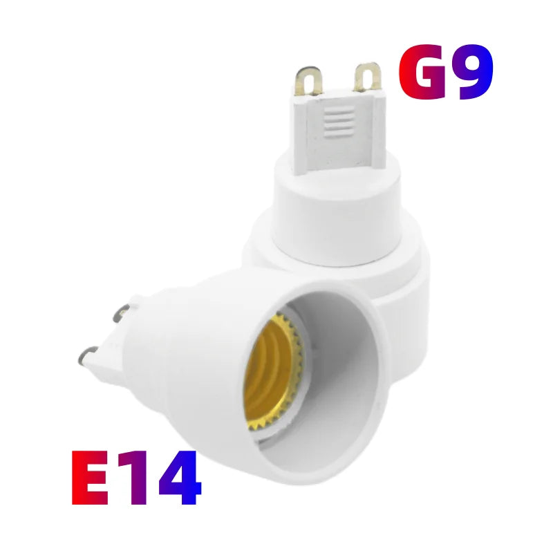 5PCS G9 to E14 CFL LED Halogen 2Pin Base to EU Standard Candelabra Chandelier Light Holder Socket Converter Adapter, CE ROHS