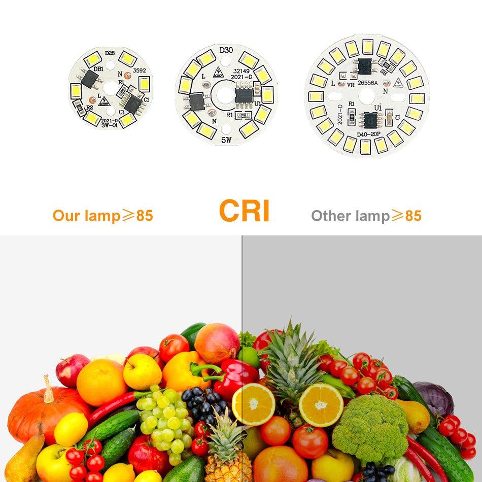 PwwQmm 10pcs/lot LED Chip 15W 12W 9W 7W 5W 3W No Need Driver AC 220V-240V SMD 2835 Cold Warm White Round Lamp Beads for Bulb