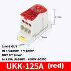 Din Rail Terminal Block UKK 80A/125A/160A/250A/400A Distribution Box One In Several Out Unipolar Junction Box Wire Connector