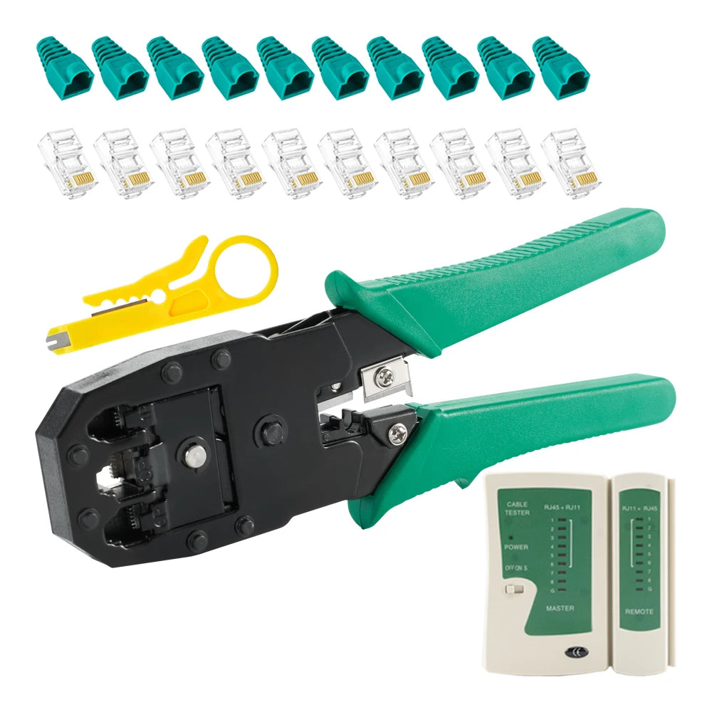 RJ45 RJ11 RJ12 Computer Network Repair Tool Kit STP/UTP LAN Cable Tester Wire Cutter Screwdriver Pliers Crimping Tool Set