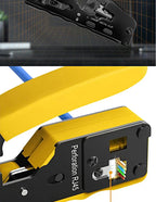RJ45 Crimping Tool Wire Stripping Cutting Vertical Crimping Network Cable Pliers With Through-hole Cat7 Cat6 Cat5 8P6P Pliers