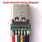 5pcs Type-C USB 3.1 Connector 2Pin 4Pin 6Pin Welding Wire Female Socket Rubber Ring High Current Fast Charging Port