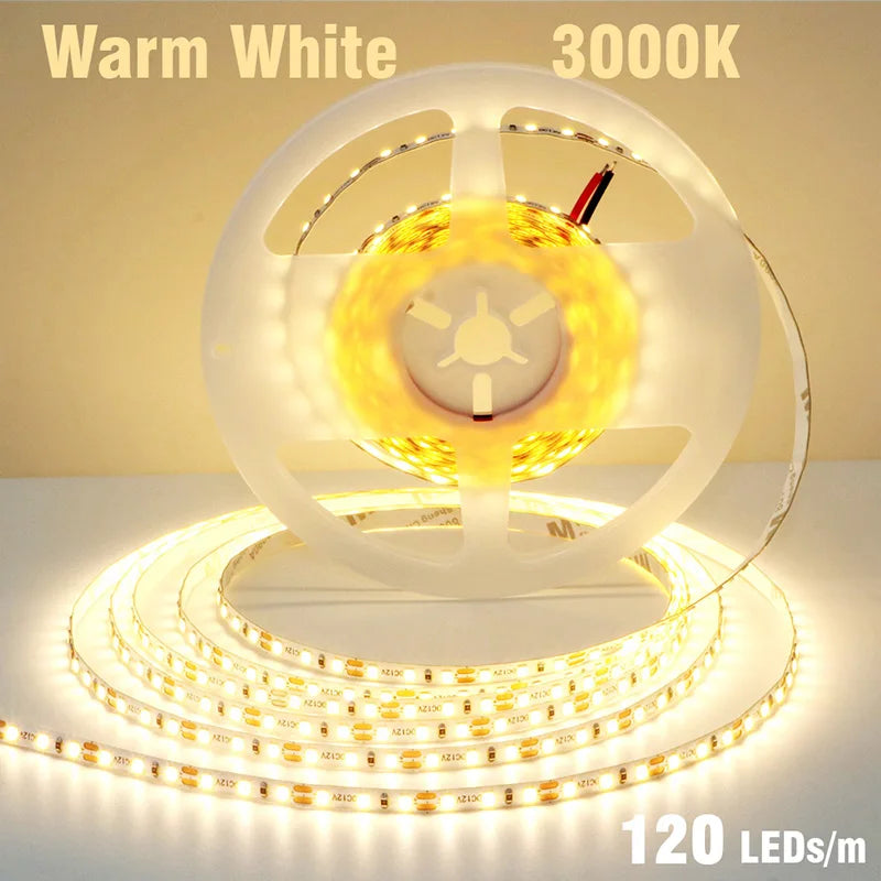 5mm 8mm LED Strip 2835 DC24V 12V 120LEDs/m Home Lamp Strips Red Ice Blue Yellow Orange Pink Flexible And Cuttable Soft Lamp Bar