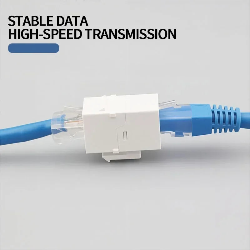 No-Tool Snap-In RJ45 Coupler - CAT6A CAT5E CAT6 Ethernet Socket Wall Plate with 8P8C Port for Network Cabling/Server Room