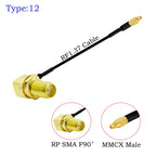 1Pcs RF1.37 Cable SMA Male/Female to MMCX Male 90 Degree Connector 50ohm SMA to MMCX RF Coaxial Extension Jumper OD=1.37 Cable
