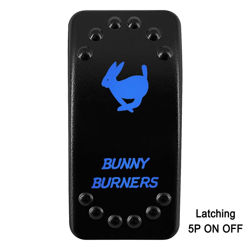 Waterproof Rocker Switch with Blue LED | 12V/24V Latching & Momentary (SPST/ DPDT) | for Marine, UTV, ATV, RZR, Automotive