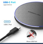 Ultra-Thin Fast Wireless Charger Pad for Samsung Galaxy S25  iPhone 17 16 15 14 13 Pro Max Wireless Induction Charging Station