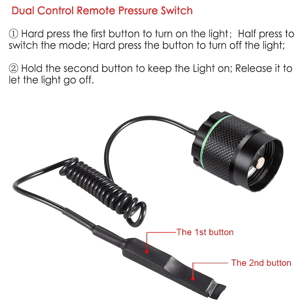 UniqueFire 1508 T38 T50 T67 T75 IR 850NM 5W LED Hunting Flashlight 3 Mode Zoom Night Vision Torch + Rat Tail Mount + USB Charger