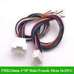 PHB2.0 PHB 2.0MM Pitch Double Row With Lock Catch Wire Cable Connector 2x2P/3P/4P/5P/6P 20cm 26AWG Male and Female Plug Socket