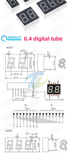 TZT 0.28/0.36/0.4/0.56 inch LED display 7 Segment 1/ 2 / 3 / 4 Bit Digit Tube Red Common Cathode / Anode Digital led 7segment