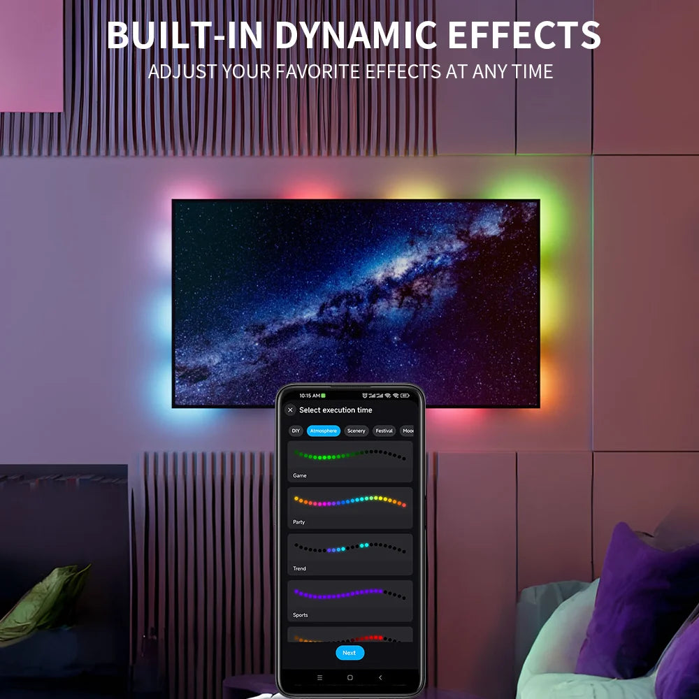 WS2812B LED Strip Bluetooth Wifi Music Controller Kit Individually Addressable Smart RGB LED Tape 30/60/74/96/144Leds/m USB DC5V