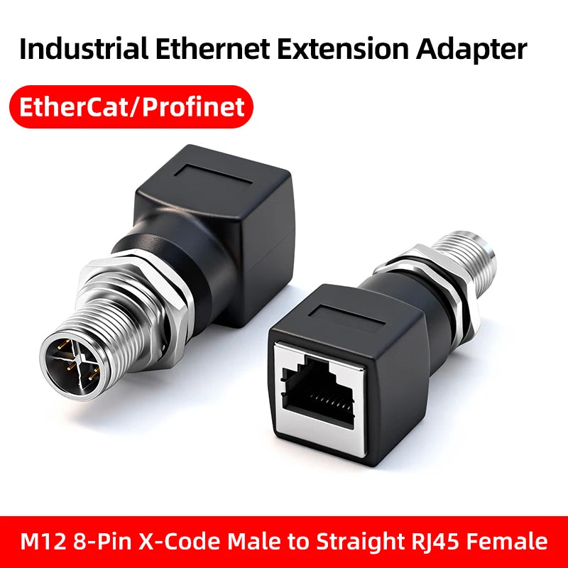 BYXGD M12 X-Code 8Pin A-Code D-Code 4Pin to RJ45 Panel Mount Adapter IP67 Waterproof Ethernet Connector Straight Angled Type