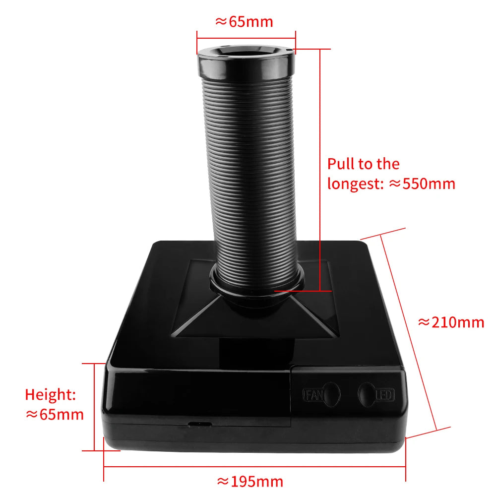 LUXIANZI 220V Tabletop Solder Iron Smoke Absorber With LED Light ESD Fume Extractor Filter Screen Smoking Instrument