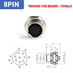 1pcs M12 4pin 5 8Pin Sensor Connector Panel Back Mount Waterproof Flange Socket Threaded Coupling Male&Female A Code Connectors
