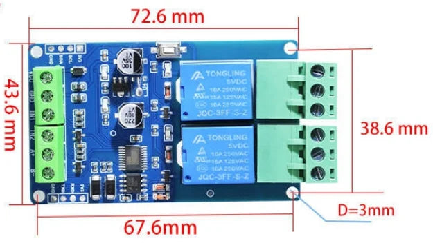 Modbus RTU 1 2 4 8 Channel Way relay module 5V 12V 24V Switching Switch Input/output RS485/TTL Communication