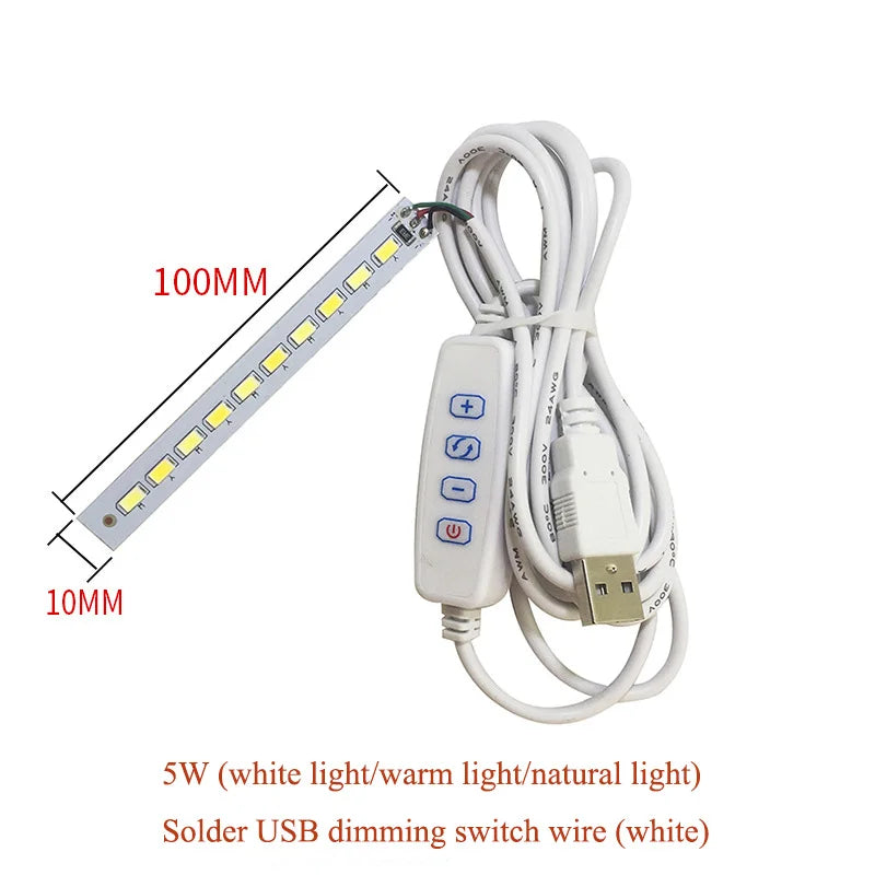 DC5V Dimmable LED Chip 5W-30W Surface Light Source SMD 5730 LED Light Beads DIY Tricolor Adjustable LED Bulb White Warm White