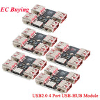 1-10Pc USBHUB USB2.0 7 4-port Controller Expansion Module USB 2.0 to 4 Channel Way Splitter USB-HUB Type-C Extender Board 40MB/S