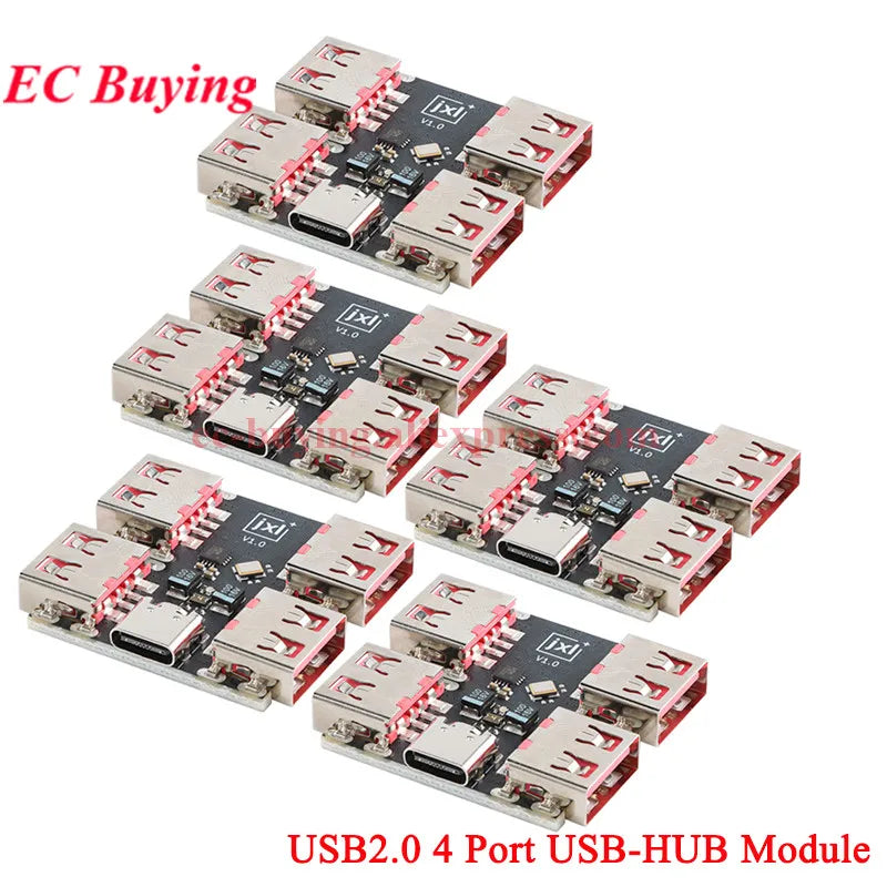 1-10Pc USBHUB USB2.0 7 4-port Controller Expansion Module USB 2.0 to 4 Channel Way Splitter USB-HUB Type-C Extender Board 40MB/S