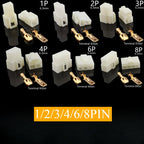 1Set 6.3mm 1/2/3/4/6/8P Automotive Male Female Electrical Connector Cable Terminal Plug Kit for Motorcycle Ebike Car Wiring