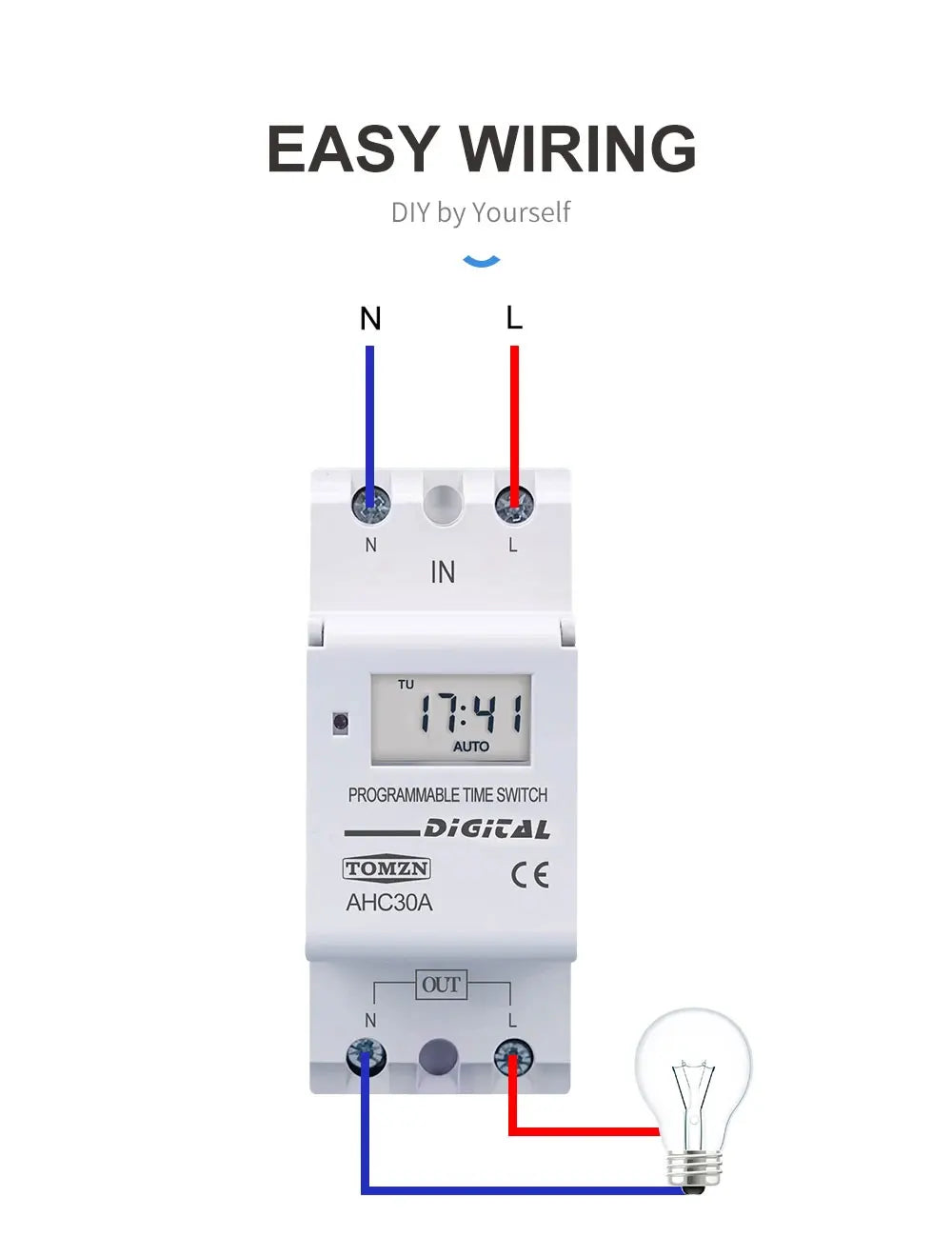 TOMZN New Type Din Rail Single Phase Weekly Ogrammable Digital TIME SWITCH Relay Timer Control AC 220V 230V 12V 24V 48V 16A