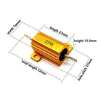 2PCS 10W 25W 50W 100W Aluminum Power Metal Shell Case Wirewound Resistor 0.1R 0.2 0.5 1K 2 3 4 5 6 8 10 12 15 20 30 50ohm RX24