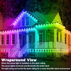 150FT Permanent Outdoor Lights, Outdoor Christmas Lights, Smart RGB App Control with 60 LEDs, LED Eaves Lights IP67 Waterproof, House Roof Outdoor Lighting for Party, Daily, Halloween, Garden