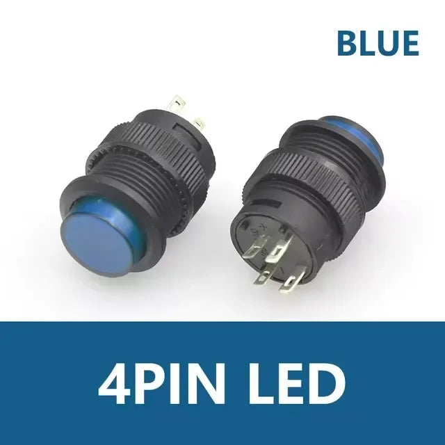 5/20PCS Self-locking 16MM Latching/Momentary Push Button Switch with 5Color LED Lighting 4Pin R16-503/AD R16-503/BD