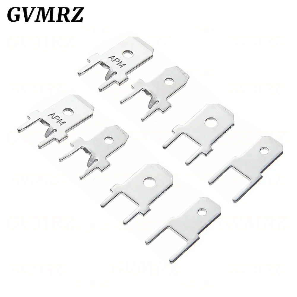 100PCS/lot  4.8mm 6.3mm PCB Spade Terminal Connector Cold Press Tab Solder Lug Male Crimp Terminal Plate for Circuit Board