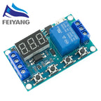 SAMIROB DC 6-30V Support Micro USB 5V LED Display Automation Cycle Delay Timer Control Off Switch Delay Time Relay 6V 9V 12V 24V