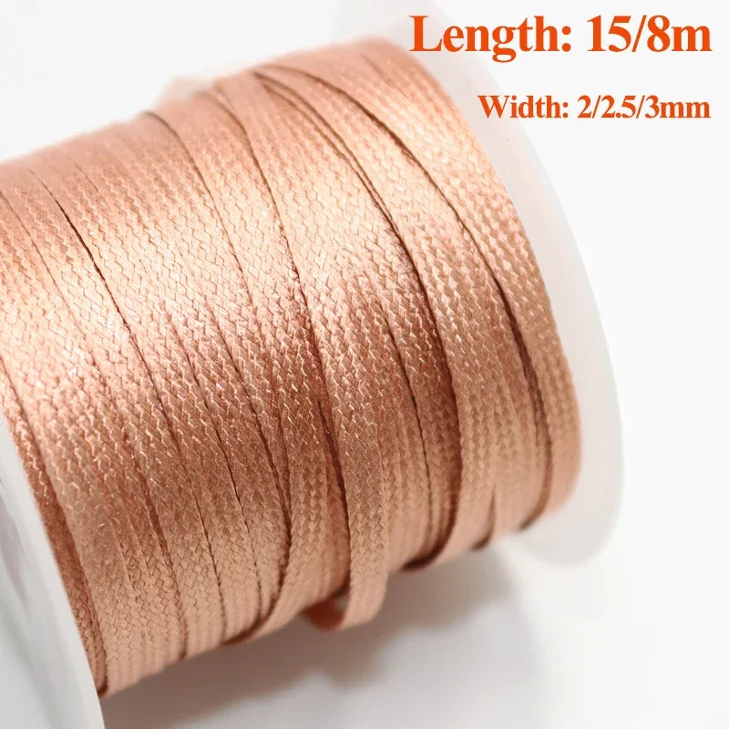 Copper Wire 15/8M Length 2.0/2.5/3mm Width Desoldering Braid Wick Solder Remover Wires for PCB BGA Welding Rework Soldering Tool