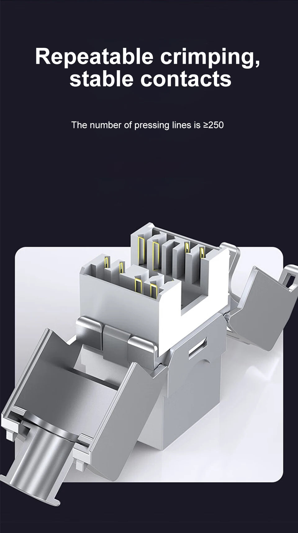 RJ45 Keystone Jack Module CAT8 Cat7 CAT6A Tool-Less STP Shielded Self-Locking CAT6 CAT5E Zinc Alloy Network Coupler Adapter
