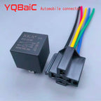 Automotive Relay 12V 24V 4PIN 5Pin 40A Car Relay with Black Red Copper Terminal Auto Relay Socket SPDT Harness Cable