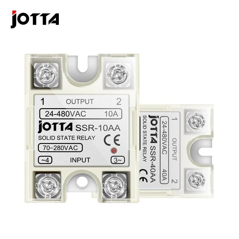 JOTTA SSR -10AA  25AA 40AA  AC Control AC SSR White Shell Single Phase Solid State Relay With Plastic Cover