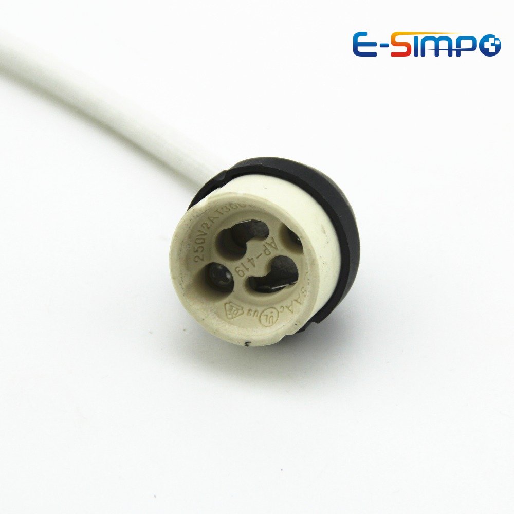GU10 Ceramic LED Halogen Spot Lamp Bulb Holder Base European Standard VDE High Temperature Resistant Bayonet 18cm Light Socket