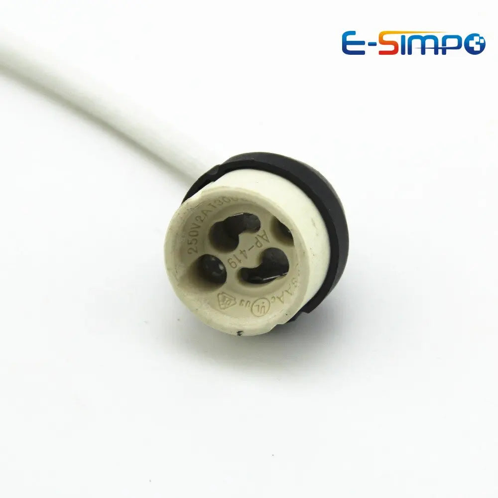 GU10 Ceramic LED Halogen Spot Lamp Bulb Holder Base European Standard VDE High Temperature Resistant Bayonet 18cm Light Socket