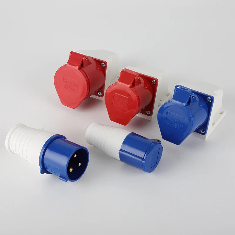 1 PCS 32A Aviation Industry Plug Socket Connector 3P/4P/5P IP44 Waterproof Surface Installation Wireless Concealed Installation